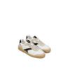 Sneaker MARC O'POLO "COURT W", Damen, Gr. 38, weiß, schwarz, hellbeige, Glattleder, Veloursleder, kontrastfarbene Details, sportlich, Schuhe, Retro-Sneaker, Schnürschuh, Halbschuh mit Memory Foam Innensohle