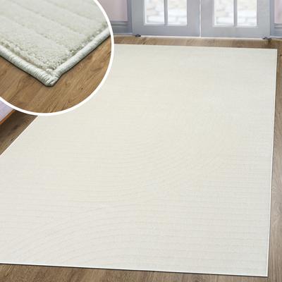 Teppich MY HOME "Revea, Zen Garden-Design in Hoch-Tief-Struktur" Gr. 4, beige (creme), B:160cm H:9mm L:230cm, Kunstfaser, Teppiche, 3D-Effekt, softer Kurzflor, pflegeleicht, Scandi-Look Image
