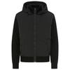 Blouson BOSS ORANGE "Kiaccio", Herren, Gr. XXL, schwarz (schwarz001), Web, Obermaterial: 48% Schurwolle, 48% Polyacryl, 3% Polyamid, 1% Elasthan, unifarben, casual, Langarm Rippbündchen, Jacken, mit fester Kapuze, Ärmel, Rückteil und Kragen aus Strick