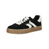 Sneaker TAMARIS "Tamaris Sneaker Leder/Textil", Damen, Gr. 40, schwarz (schwarz, weiß), Leder, Textil, casual, Schuhe