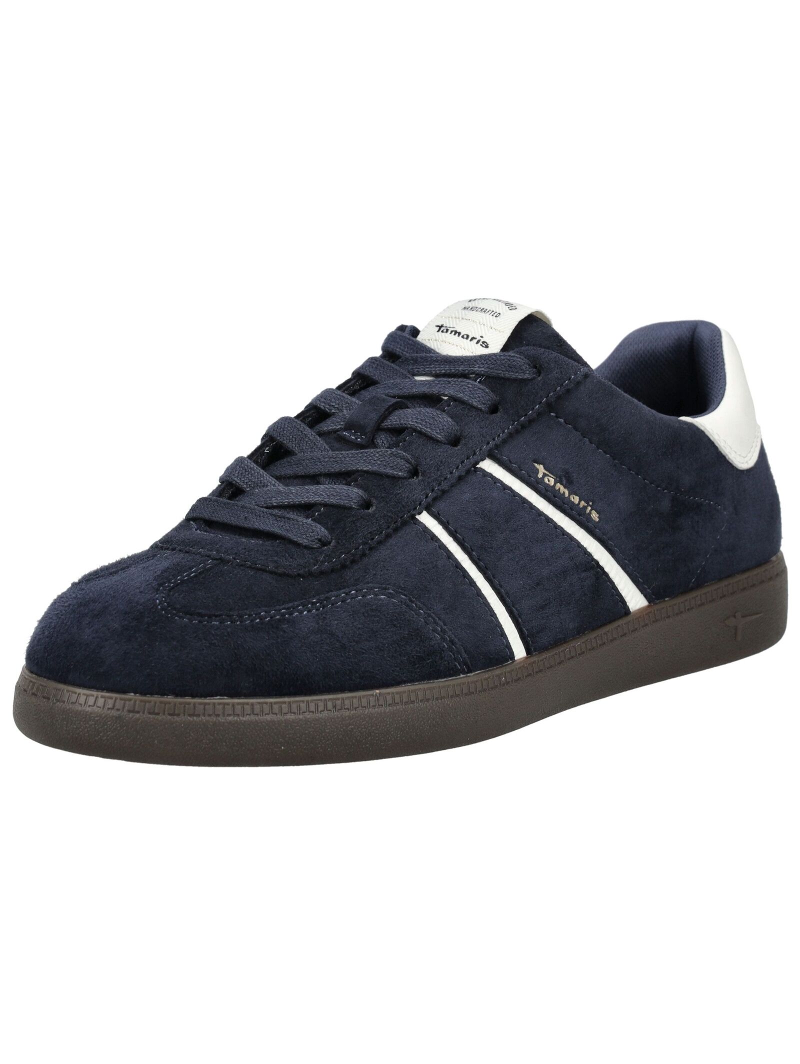Sneaker TAMARIS "Tamaris Sneaker Leder/Synthetik", Damen, Gr. 38, blau (navy), Leder, Synthetik, Schuhe Sneaker