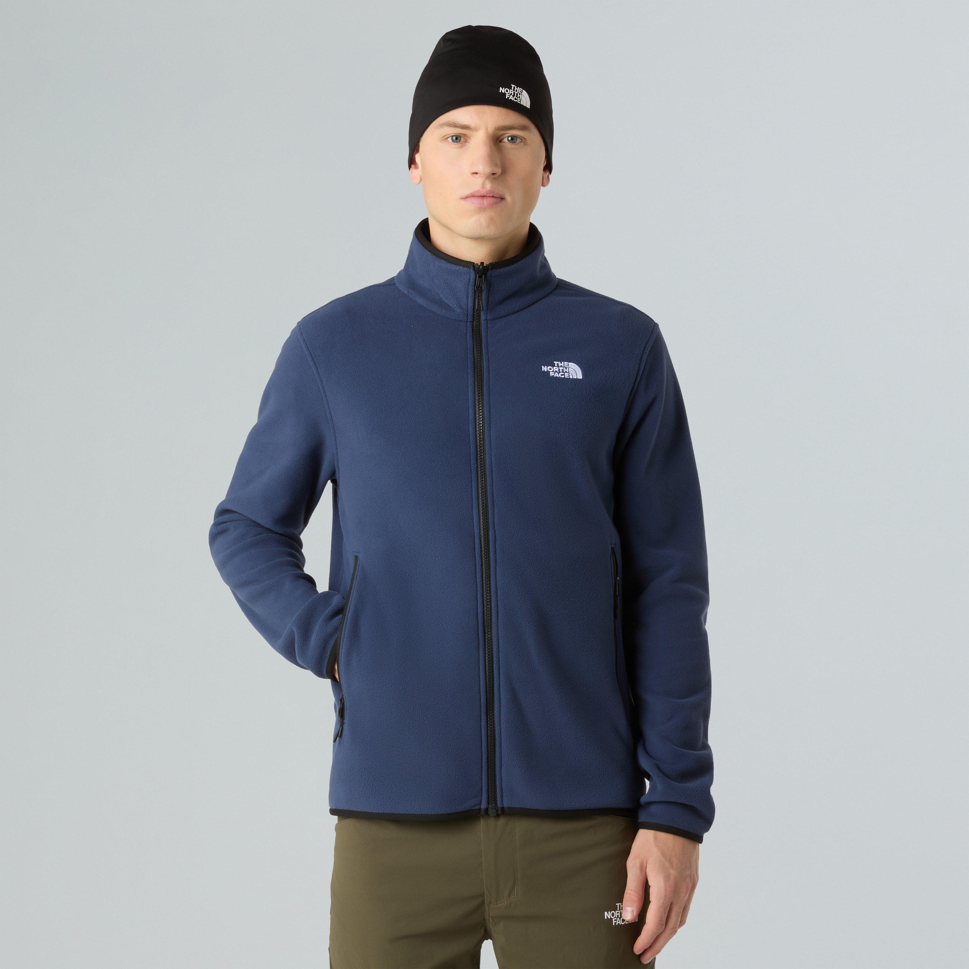 Fleecejacke THE NORTH FACE "M GLACIER FLEECE JACKET", Herren, Gr. XL, blau (summit navy), Obermaterial: 100% Polyester, normal, Jacken Fleecejacke, für Outdoor-Aktivitäten, atmungsaktiv, wärmeisolierend