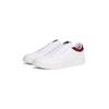 Sneaker TOMMY HILFIGER "TH BASKET CORE LTH", Herren, Gr. 43, bunt (weiß, rot, blau), Leder, Lederimitat, Textil, sportlich, Schuhe, Freizeitschuh, Halbschuh, Schnürer, Logo-Aufnäher an der Schuhzunge