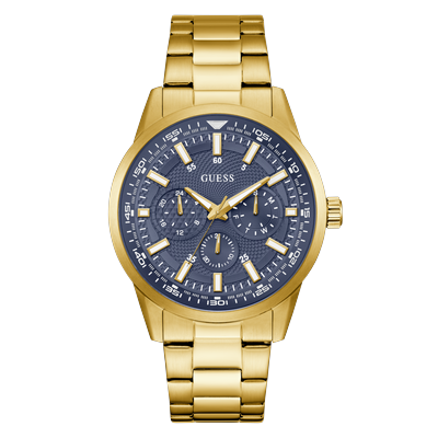 Multifunktionsuhr GUESS "TREY", goldfarben, Armbanduhren, Herren, Quarzuhr, Armbanduhr, Herrenuhr, Edelstahlarmband, Datum Image