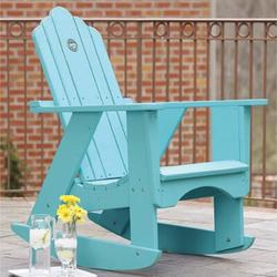 Uwharrie Chair Original Wood Rocking Adirondack Chair in Yellow | 45 H x 33 W x 38 D in | Wayfair 1012-073-Distressed