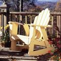 Uwharrie Chair Fanback Wood Rocking Adirondack Chair in Yellow | 45 H x 33 W x 36 D in | Wayfair 4012-072-Distressed