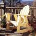 Uwharrie Chair Fanback Wood Rocking Adirondack Chair in Yellow | 45 H x 33 W x 36 D in | Wayfair 4012-075-Distressed