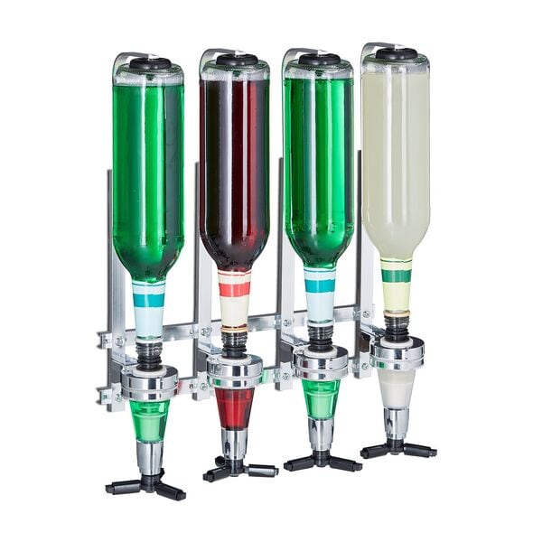 relaxdays Flaschenhalter Wand 4 Flaschen Image