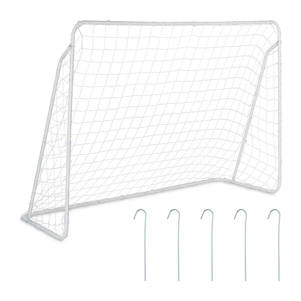 relaxdays Weißes Fußballtor aus Stahl