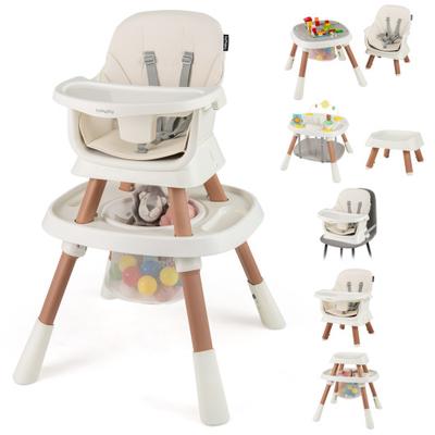 Costway 16-in-1 Baby High Chair with Activity Center and Booster Seat for Babies and Toddlers-White