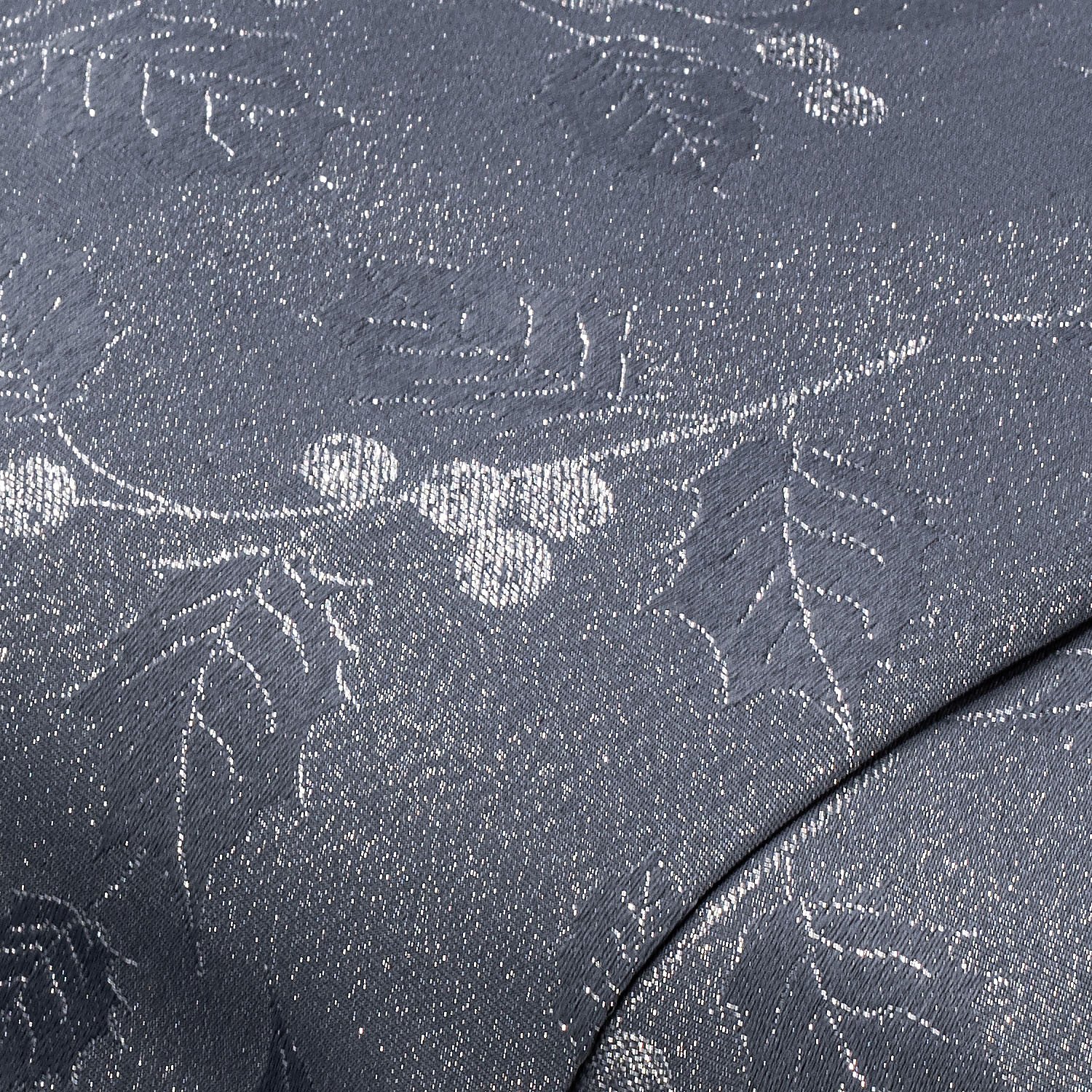 Jacquard Ilex-Zweige mit Glitzergarn, grau/silber