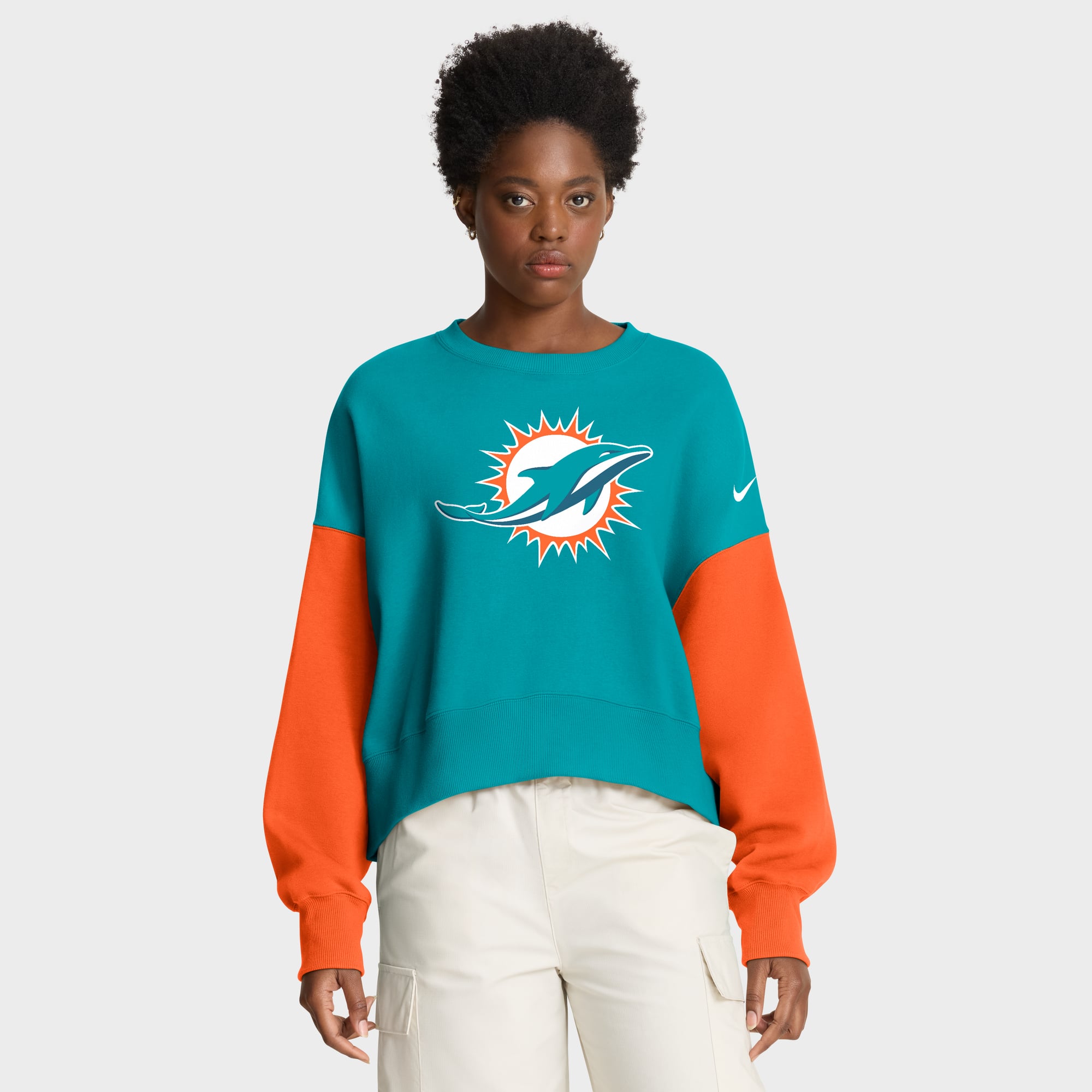 Miami Dolphins Nike Oversized Crew Fleece - Damen