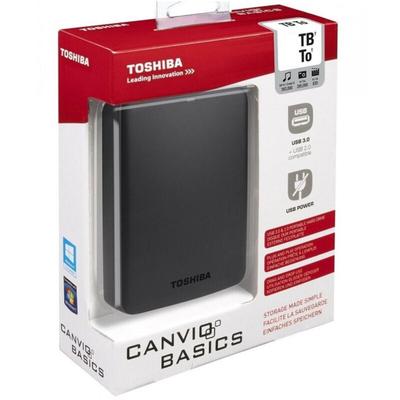 Trade Shop - toshiba canvio 2TB usb 3.0 tragbare externe festplatte, schwarz - Image