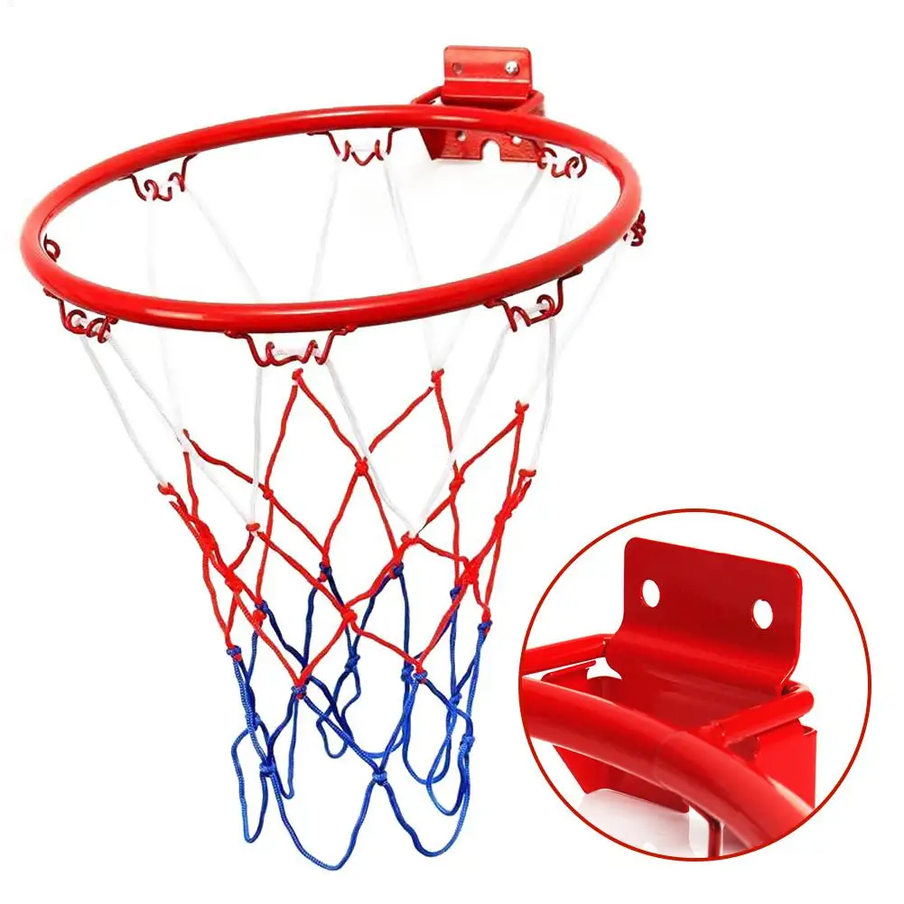 32 cm Stahl Hängende Basketball Wand Basketball Felge Mit Schrauben Montiert Tor Hoop Felge Net 1 Set Faltbare Basketball Korb Image