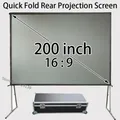 Schermo per proiettore posteriore HD ad apertura rapida da 200 pollici 16:9 Tessuto per proiezione retrovisione con custodia per il trasporto per display di film per feste all'aperto