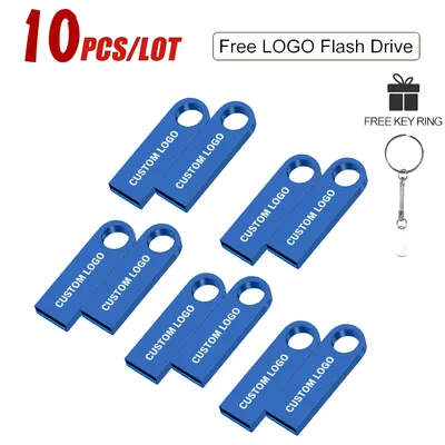 10 Teile/los USB-Stick 4GB 8GB 16GB Metall Pen Drive Pendrive 32GB 64GB Memory Stick 128GB Kostenlose Angepasst Geschenk USB Sticks Image