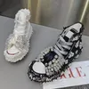 Luxuriöse Canvas-Schuhe mit Perlen-Strass-Perlenrand, bequeme High-Top-Sport-Damenschuhe 35–40