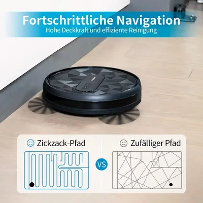AIRROBO P20 Saugroboter mit 2800 Pa Saugkraft, APP-Steuerung, 120 Min. Laufzeit, Staubsauger-Roboter WLAN optimiert für Teppich T Image