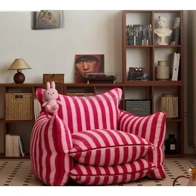 Creative Simple Striped Style Lazy Sofa Home Tatami Recliner Bean Bag Chair Sofa Plegable Giant Bean Bag Sofa