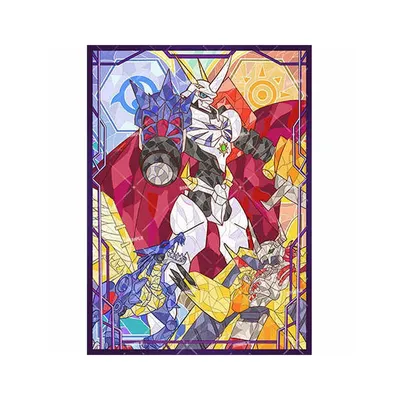 60 Teile/satz 66X91Mm Diy Dtcg Omegamon Karte Hülse Ws Ptcg Dtcg Glas Gemalt Glitter Karte Schutz Abdeckung anime Karte Geschenk Image