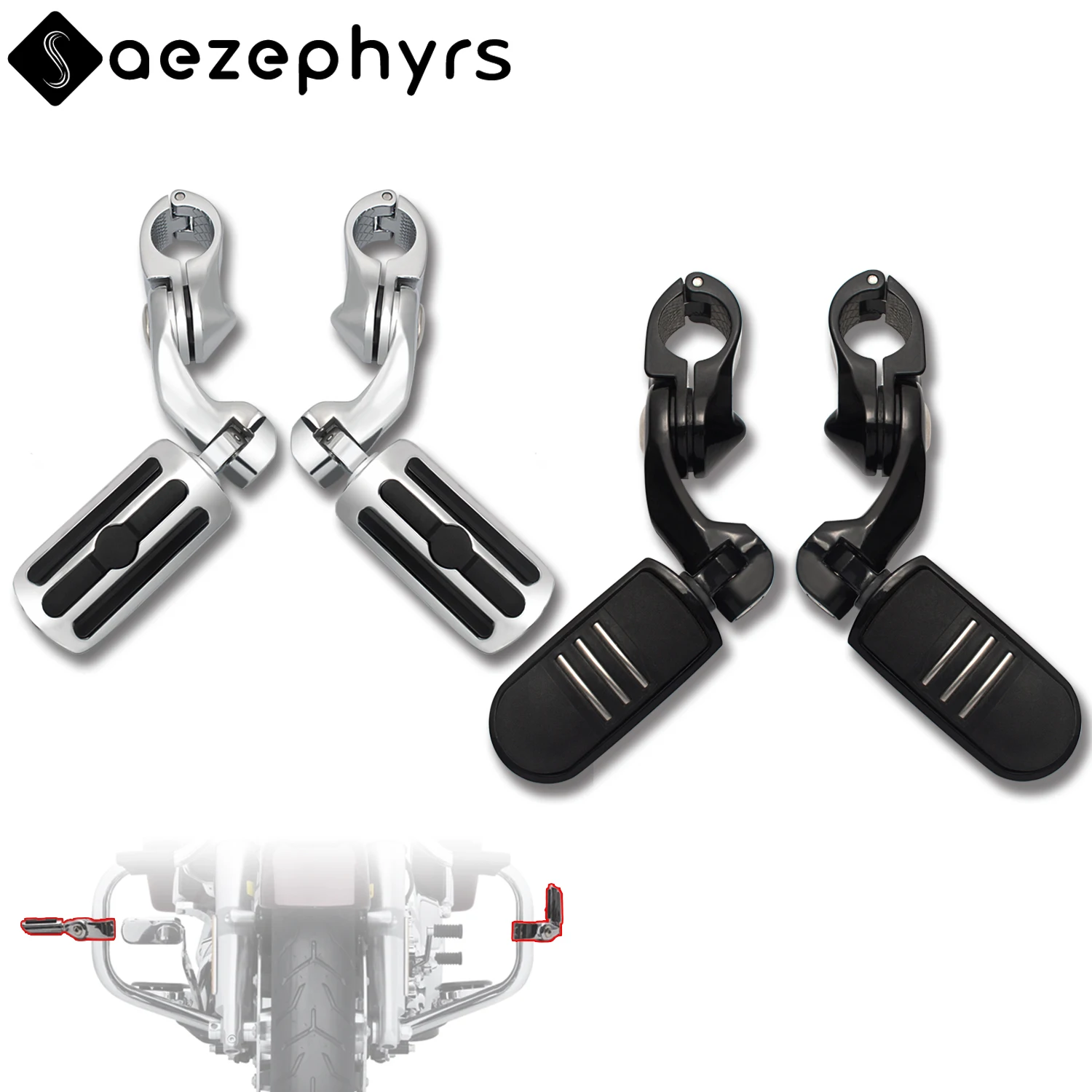 32 mm Motorrad-Fußstütze für die Autobahn, 1-1/4 Zoll, Sturzbügel-Fußrasten-Montagesatz für Honda, Kawasaki, Harley, Touring, Softail, Sportster, Iron 883, Electra Glide, Street Bob, Road King, Dyna,