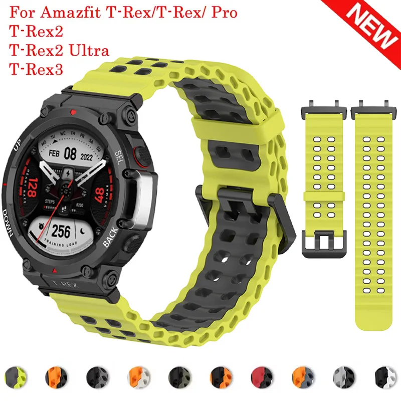 Zweifarbiges Sport-Silikonarmband für Amazfit T-Rex 3/2/ultra Marine Band Correa für Huami Amazfit T-Rex Pro Smartwatch-Armband Image