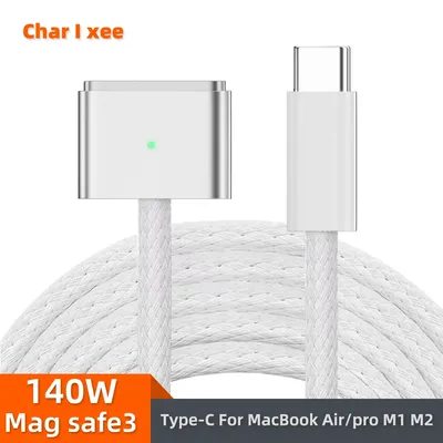 2M USB Type C to Magsafe 3 Magnetic Charger Cord Laptop Charging Cable Converter PD 140W for MacBook Air/Pro A2442 A2485 A2681