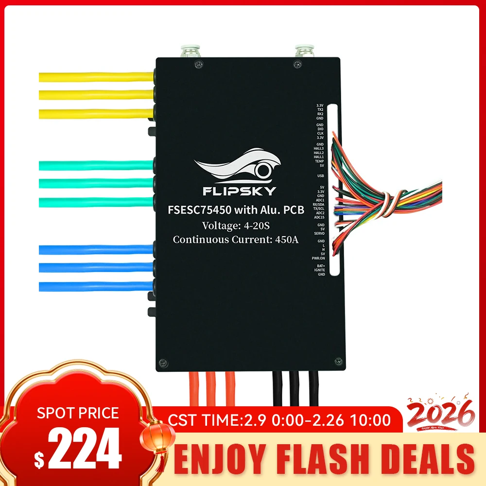 Flipsky fsesc 75450 84v hochs trom 450a esc basis auf vesc mit aluminium gehäuse wasser kühlung gehäuse für e-folien kampf roboter Image