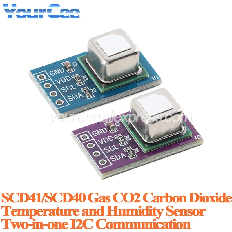 10 stücke/1 stück SCD40 SCD41 Gas Luft Sensor Erkennen CO2 Kohlendioxid Temperatur und Feuchtigkeit Zwei-in-one-modul I2C II2 Kommunikation Image