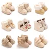 Winter-Aprikosen-Baby-Schuhe, niedliche Schuhe für Jungen und Mädchen, Wanderschuhe, bequem und weich, Vorschule, 0–18 Monate, Neugeborene, warm gestrickt