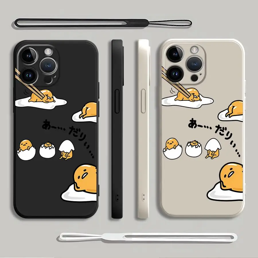 Niedliche Gudetama-Muster-Handyhülle für Apple iPhone 15 13 16 Pro Max 14 Pro 15 Plus 12 16e 16 11 Weiches TPU Image