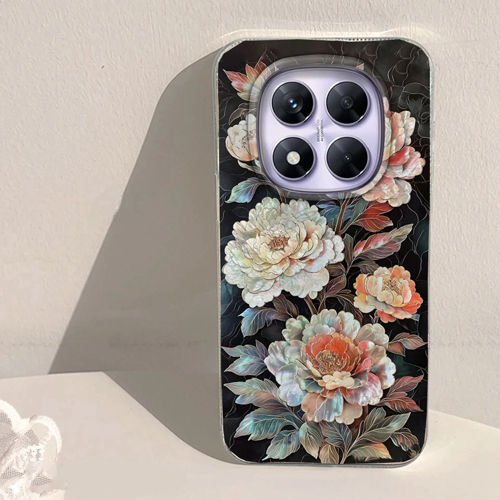 Rose Gradient Vortex Textur Frauen Telefon Fall Für Xiaomi Redmi Hinweis 14 13 12 11 10 11S 10S Pro 13C 14C A5 A3 A4 A3X 9C 9A Abdeckung Image