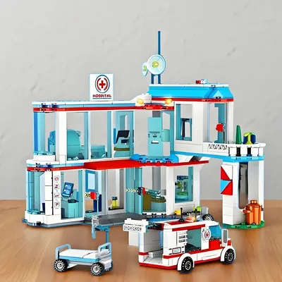 Neue Arzt Krankenwagen Hubschrauber Stadt Krankenhaus Kompatibel Freunde Rettungs Modell Bausteine Ziegel Spielzeug Geburtstag Geschenk Junge Image