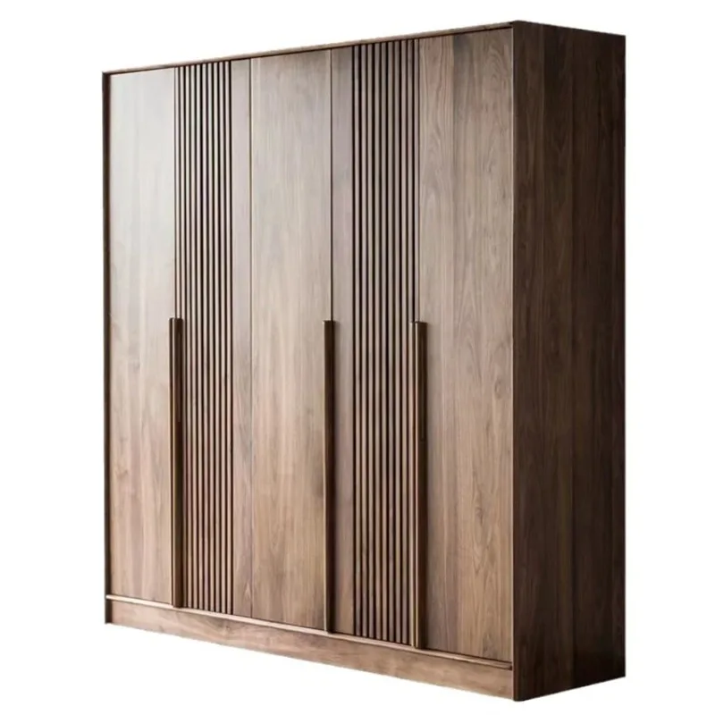 Eleganter ausziehbarer Kleiderschrank aus Holz und Walnussholz für das Heimbüro oder das Schlafzimmer. Praktische Aufbewahrungslösung für Kleidung