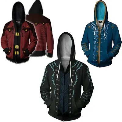 Anime Devil Vergil Dante Mantel Hoodie Nachtkostüm Damen Herren Pullover Image