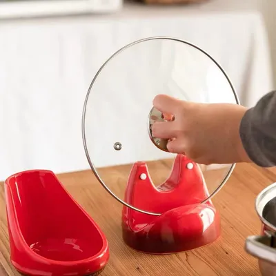 Cool Color LE CREUSET Pot Lid Ra Spoon Holder Kitchen Storage Cerc Stand No Drilling Required Cooking Utensil Organizer