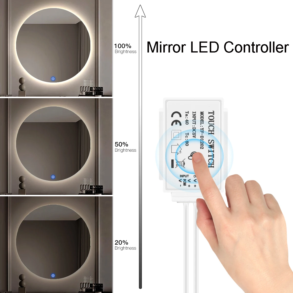 Dimmbare Led Streifen Controller Für Spiegel Licht Hintergrundbeleuchtung Touch Sensor Schalter LED Streifen Zubehör USB DC 5V