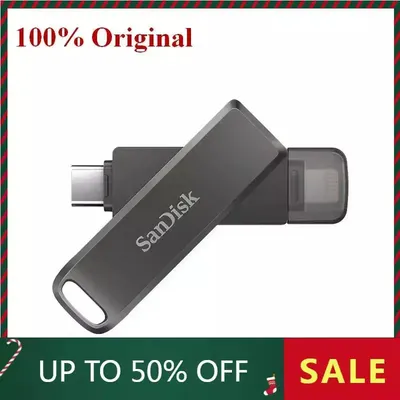 SanDisk iPhone Mac iXpand Flash-Laufwerk Luxe Pendrive OTG Typ C & Lightning USB 64 GB 128 GB 256 GB Metall-Speicherstick für Laptop-PC