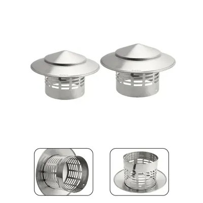 Stainless Steel Ultralight Chimney Rain Cap - 75/110/160/200mm for Exterior Wall Roof Pipe Air Exhaust Vent Hood