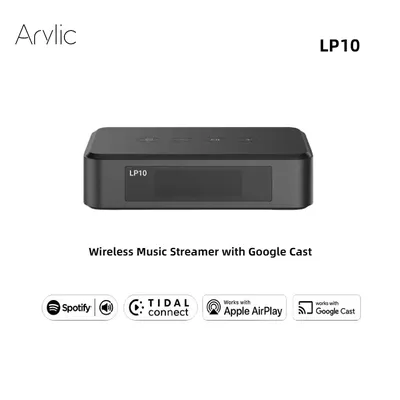 Arylic LP10 Wireless Music Streamer with Google Cast Stream from favorite APP Display Panel Digital & Analog Output Multiroom