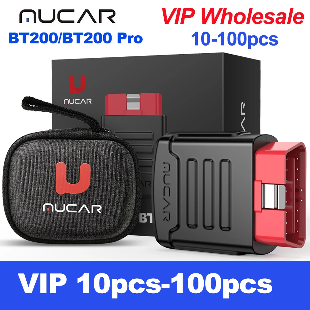 10pcs 50pcs 100pcs MUCAR BT200/BT200 Pro OBD2 Diagnostic Tool Full System Diagnosis scanner for all cars Support 15 Reset