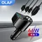 OLAF 66W Car Charger USB/Type C Car Charger Data Display Multi functional Dual USB Mobile Phone Charger