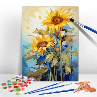 Oil Painting Flowers DIY Digital Oil Painting Colorful Handmade Painting Simple Craft Suitable for Home Wall Decoration