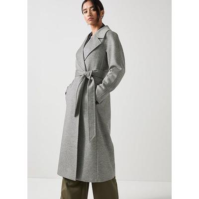 Francine Petite Grey Marl Maxi Coat, Light Grey