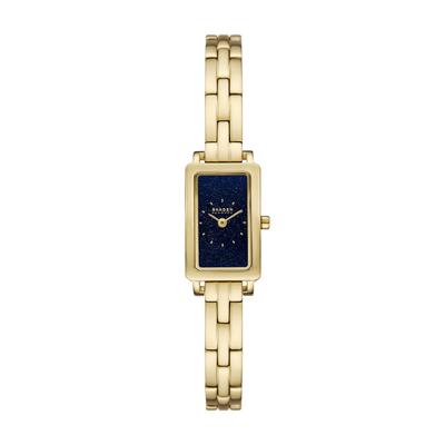 Quarzuhr SKAGEN "HAGEN MICRO", gelbgoldfarben, dunkelblau, Armbanduhren, Damen, Armbanduhr, Damenuhr, Edelstahlarmband, analog Image