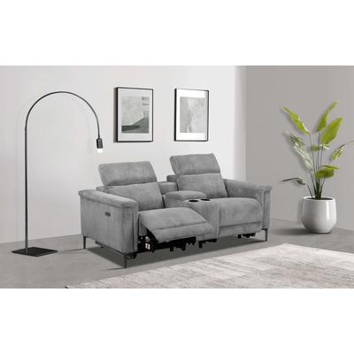 2-Sitzer HOME AFFAIRE "Lund in Cord, 2er-Kinosofa, TV-Sessel, Multimedia-Sofa, USB-A", grau, B:195cm H:97cm T:99cm, Cord Webstoff 100% Polyester, Sofas, m. elektrischer o. manueller Relaxfunktion, Getränkehalter u. Staufach Image