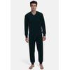 Schlafanzug TOM TAILOR "Milos", Herren, Gr. 48 (S), blau (blau, dunkel, uni), Obermaterial: 100% Baumwolle, casual, Homewear-Sets