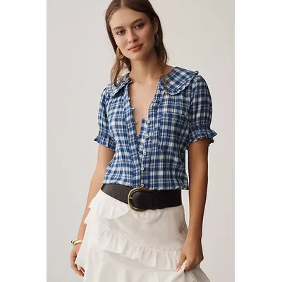 The Keira Plaid Blouse by Pilcro