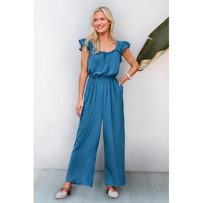 Open Heart Blue Jumpsuit