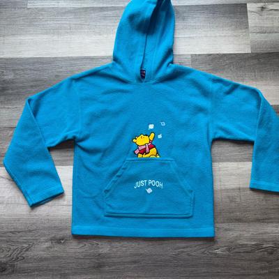 Disney Shirts & Tops | Winnie The Pooh 100 Acre Woods Just Pooh Fleece Sweatshirt Size Large Kids | Color: Blue/Yellow | Size: L